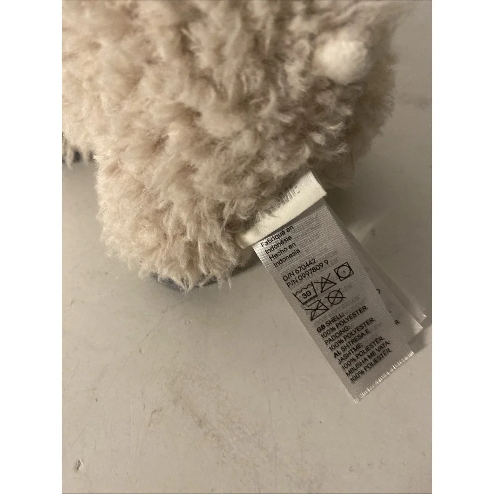 H&M Home Llama Alpaca Beige Gray Fluffy Curly Fur Eyelashes Stuffed Plush 8